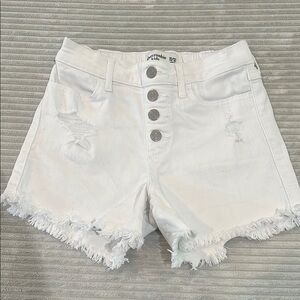 Abercrombie Kids White Frayed Denim Shorts